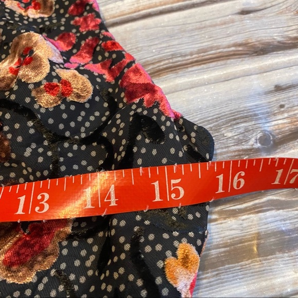 Jill Jill Stuart Dahlia Devore Floral Velvet V-Neck Ruffle Frill Midi Dress Sz 4 - Picture 11 of 11